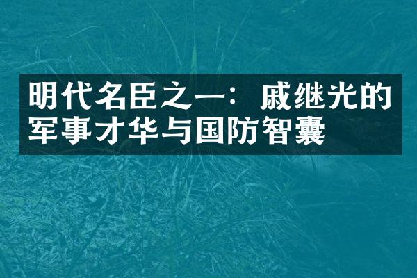 明代名臣之一：戚继光的军事才华与国防智囊