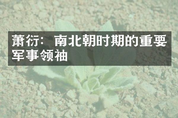 萧衍：南北朝时期的重要军事领袖