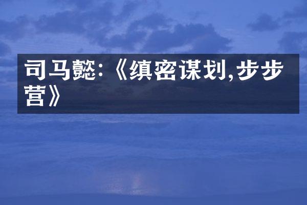 司马懿:《缜密谋划,步步为营》