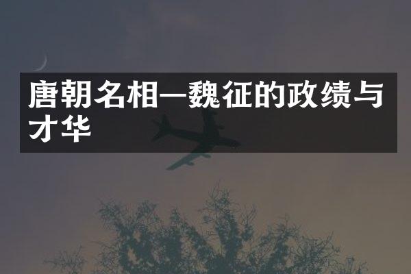 唐朝名相&mdash;魏征的政绩与才华
