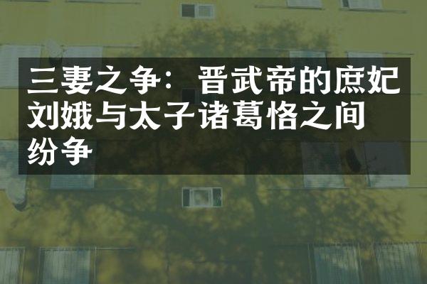 三妻之争：晋武帝的庶妃刘娥与太子诸葛恪之间的纷争